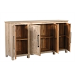 Taran Designs Isabella 4-door Carved Solid Wood Sideboard in Brown