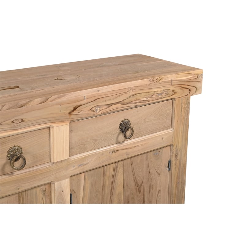 Taran Designs Isabella 3-drawer 5-door Solid Wood Sideboard in Brown