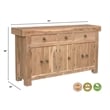 Taran Designs Isabella 3-drawer 5-door Solid Wood Sideboard in Brown