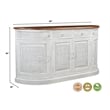 Taran Designs Isabella 4-drawer 4-door Solid Wood Sideboard in White/Brown