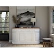 Taran Designs Isabella 4-drawer 4-door Solid Wood Sideboard in White/Brown