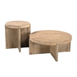 Taran Designs Lawrence 2-piece Solid Wood Living Room Table Set in Beige