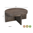 Taran Designs Lawrence 2-piece Solid Wood Living Room Table Set in Dark Brown