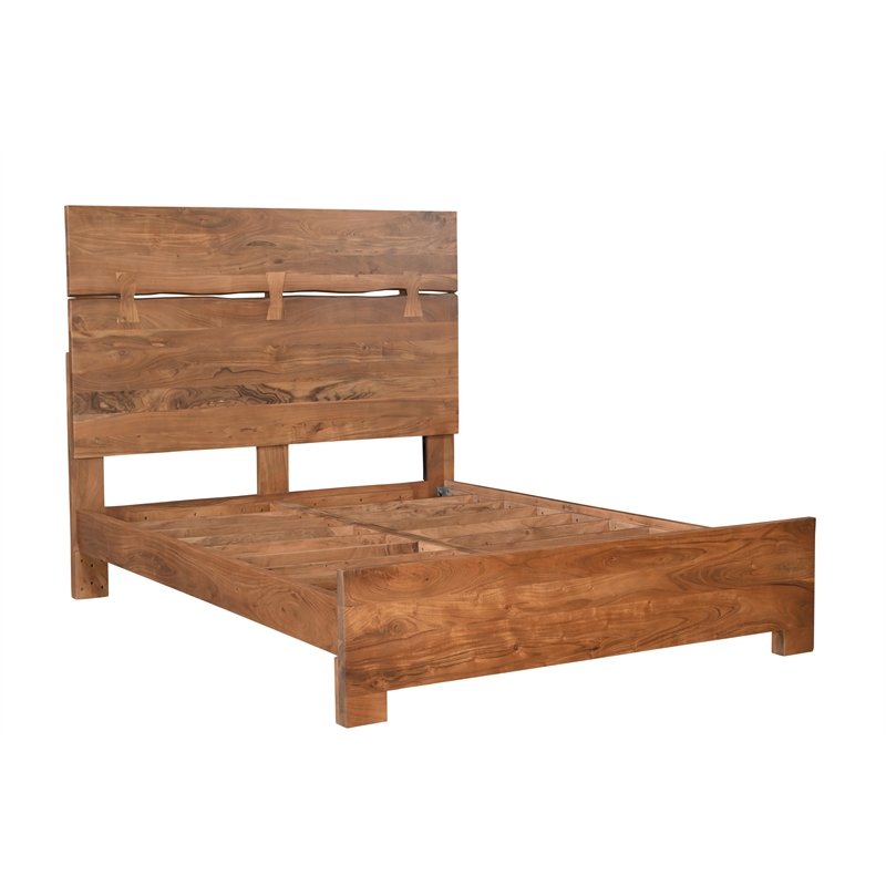Taran Designs Oliver 3-piece Live Edge Solid Wood Bedroom Set in Brown