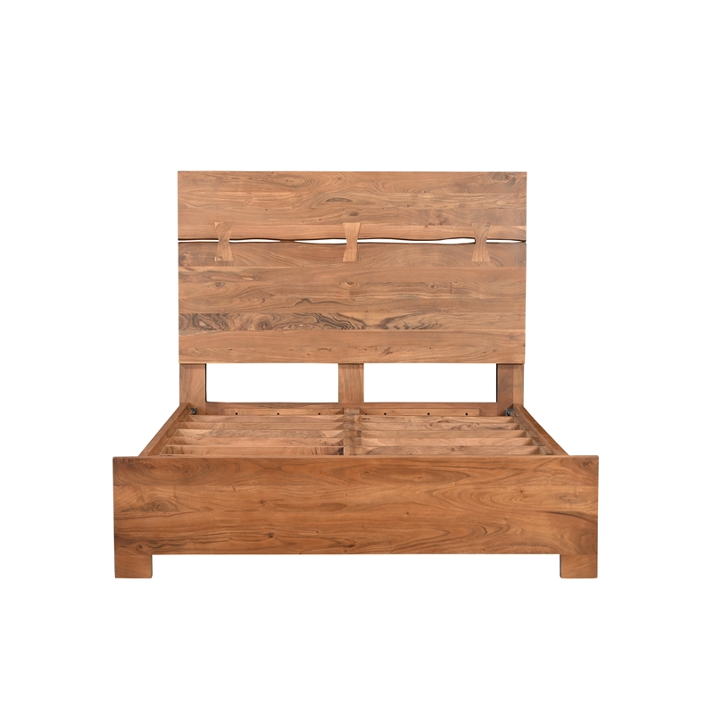 Taran Designs Oliver 3-piece Live Edge Solid Wood Bedroom Set in Brown