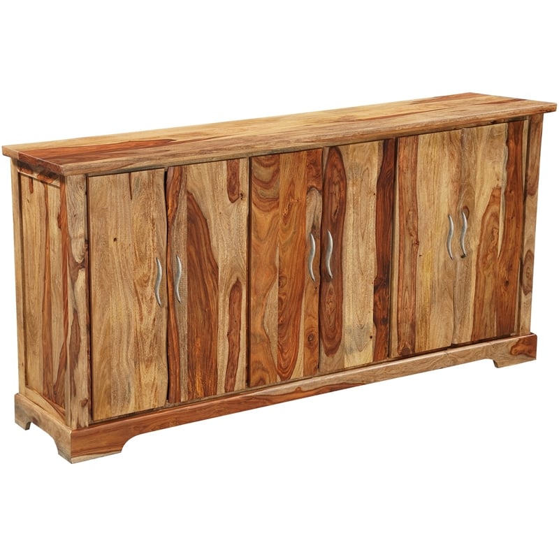 Taran Designs Darcy 6-door Live Edge Solid Wood Sideboard in Brown
