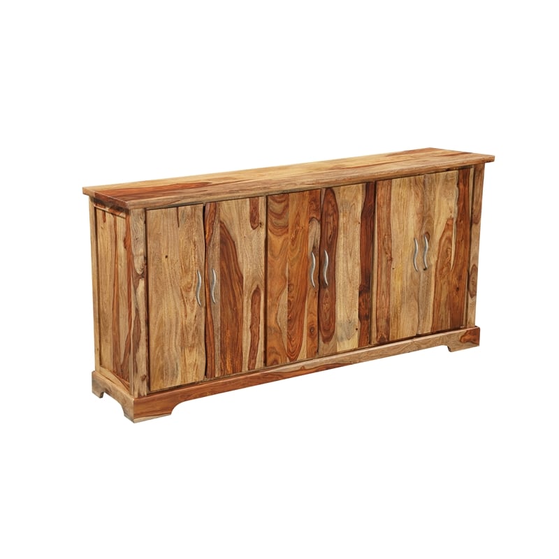 Taran Designs Darcy 6-door Live Edge Solid Wood Sideboard in Brown