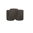 Taran Designs Maria 3-piece Solid Wood Living Room Table Set in Brown