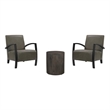Taran Designs Maria 3-piece Solid Wood Living Room Table Set in Brown