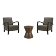 Taran Designs Maria 3-piece Solid Wood Living Room Table Set in Brown