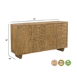Taran Designs Mason 4-door Carved Solid Wood Sideboard in Brown