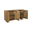 Taran Designs Mason 4-door Carved Solid Wood Sideboard in Brown