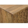 Taran Designs Mason 4-door Carved Solid Wood Sideboard in Brown
