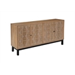 Taran Designs Mason 4-door Carved Solid Wood Sideboard in Brown