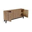Taran Designs Mason 4-door Carved Solid Wood Sideboard in Brown