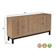 Taran Designs Mason 4-door Carved Solid Wood Sideboard in Brown