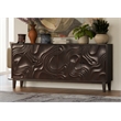 Taran Designs Mason 4-door Carved Solid Wood Sideboard in Dark Brown