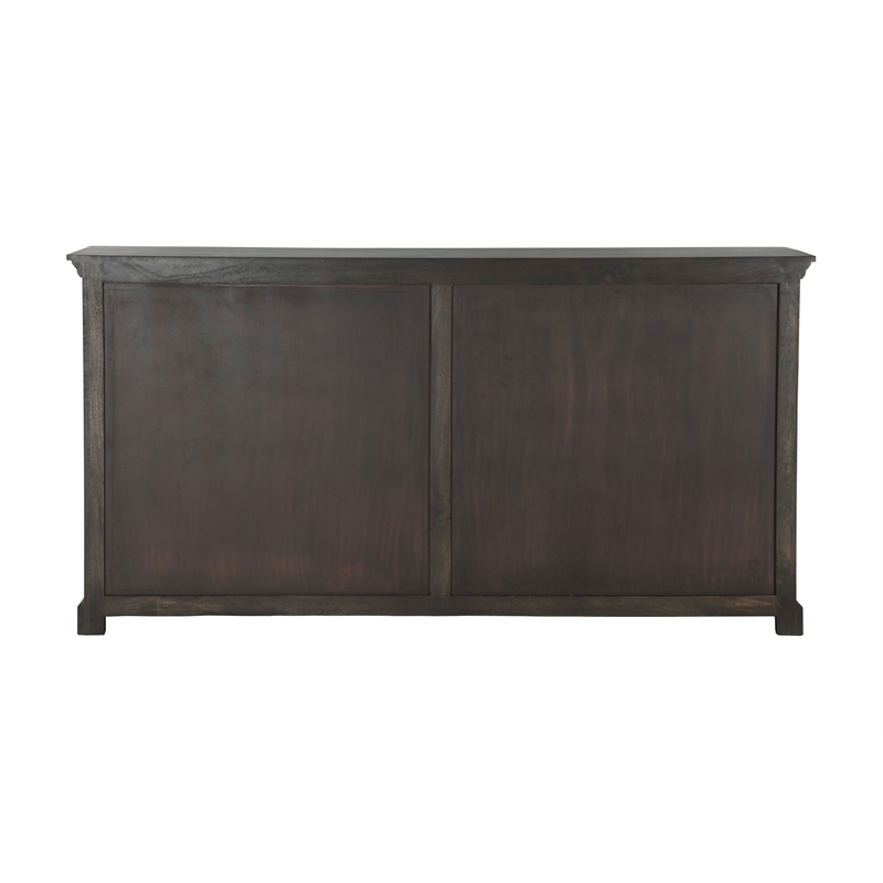 Taran Designs Lark 4-door Shutter Solid Wood Sideboard in Dark Brown