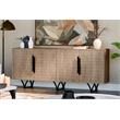 Taran Designs Lark 4-door Geometric Pattern Solid Wood Sideboard in Beige