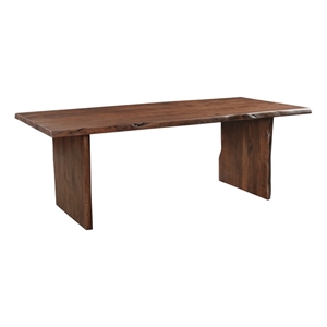 Taran Designs Belmont 96&quot Live Edge Solid Wood Dining Table in Dark Brown