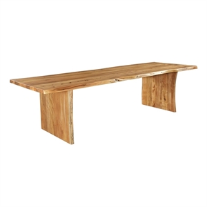 Taran Designs Belmont 120&quot Live Edge Solid Wood Dining Table in Brown