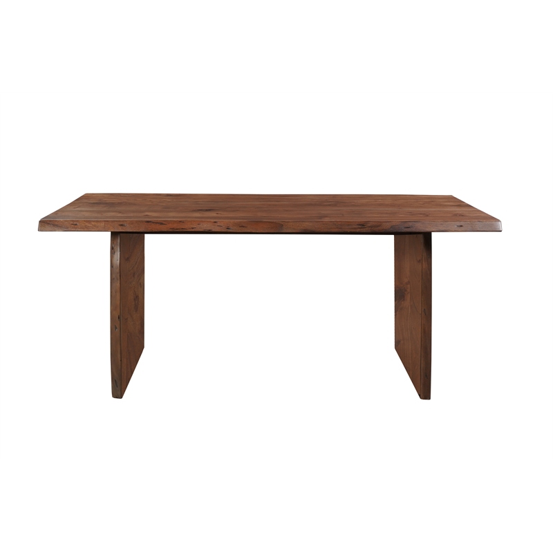 Taran Designs Belmont 7-piece Live Edge Solid Wood Dining Set in Dark Brown
