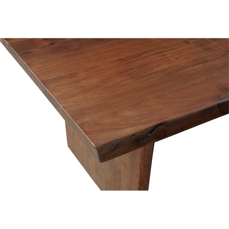 Taran Designs Belmont 11-piece Live Edge Solid Wood Dining Set in Dark Brown