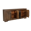 Taran Designs Lawrence 4-door Geometric Solid Wood Sideboard in Antique Brown