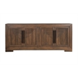 Taran Designs Lawrence 4-door Geometric Solid Wood Sideboard in Antique Brown