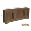 Taran Designs Lawrence 4-door Geometric Solid Wood Sideboard in Antique Brown