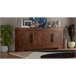 Taran Designs Lawrence 4-door Geometric Solid Wood Sideboard in Dark Brown