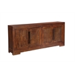 Taran Designs Lawrence 4-door Geometric Solid Wood Sideboard in Dark Brown