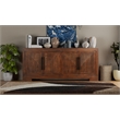 Taran Designs Lawrence 4-door Geometric Solid Wood Sideboard in Dark Brown