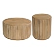 Taran Designs Lark 2-piece Solid Wood Living Room Table Set in Brown