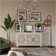 Taran Designs Fillian 3-door Floral Carved Solid Wood Sideboard in White