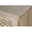 Taran Designs Fillian 3-door Floral Carved Solid Wood Sideboard in White