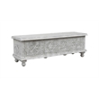 Taran Designs Bailey Carved Solid Wood Storage Ottoman in White