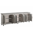 Taran Designs Isabella 6-door Carved Solid Wood Sideboard in Gray