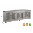 Taran Designs Isabella 6-door Carved Solid Wood Sideboard in Gray