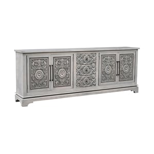 Taran Designs Isabella 3-drawer 4-door Cared Solid Wood Sideboard in Brown
