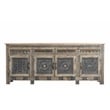 Taran Designs Isabella 4-drawer 4-door Solid Wood Sideboard in Beige/Black