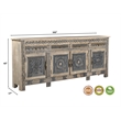 Taran Designs Isabella 4-drawer 4-door Solid Wood Sideboard in Beige/Black
