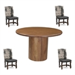 Taran Designs Mason 5-piece Solid Wood Dining Set in Dark Brown