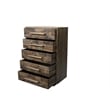 Handcrafted Solid Wood Chest with 5 Drawers in Weathered Brown