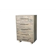 Handcrafted Solid Wood Chest with 5 Drawers in Weathered Gray