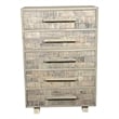 Handcrafted Solid Wood Chest with 5 Drawers in Weathered Gray