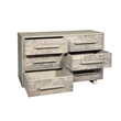 Handcrafted Solid Wood Dresser with 6 Drawers in Weathered Gray