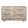 Handcrafted Solid Wood Dresser with 6 Drawers in Weathered Gray