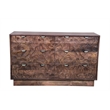 Carved and Handcrafted Solid Wood Dresser with 6 Drawers in Brown