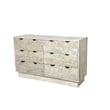 Carved and Handcrafted Solid Wood Dresser with 6 Drawers in Gray